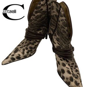 All-Leather Jaguar-Print Boots